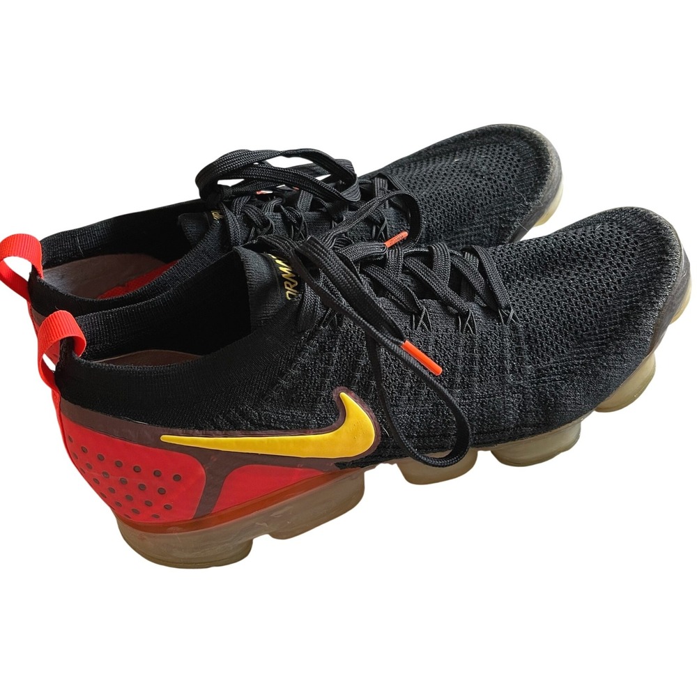 Nike Air VaporMax 2.0 Flyknit Black Laser Orange Crimson 942842-005 Mens Running